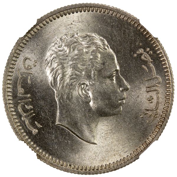 IRAQ: Faisal II, 1939-1958, AR 20 fils, 1955/AH1375, NGC MS64