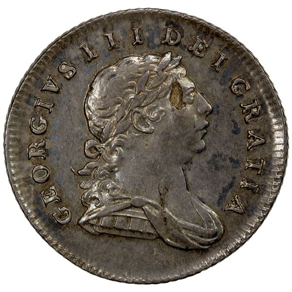 IRELAND: George III, 1760-1820, AR 10 pence token, 1805, AU