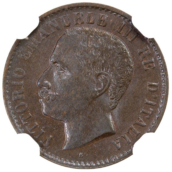 ITALY: Vittorio Emanuele III, 1900-1946, AE centesimo, 1908-R, NGC MS66 BN. CAC