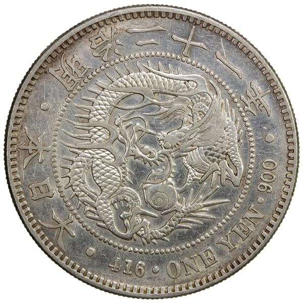 JAPAN: Meiji, 1868-1912, AR yen, year 21 (1888), AU