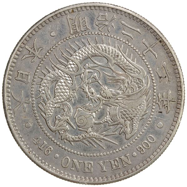JAPAN: Meiji, 1868-1912, AR yen, year 22 (1889), AU