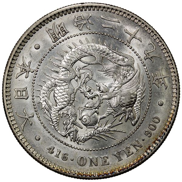 JAPAN: Meiji, 1868-1912, AR yen, year 29 (1896), AU