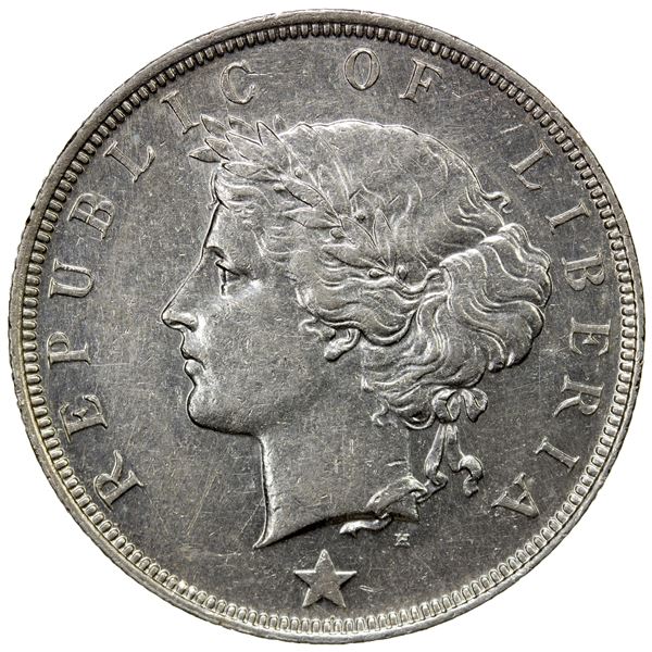 LIBERIA: Republic, AR 50 cents, 1906, EF