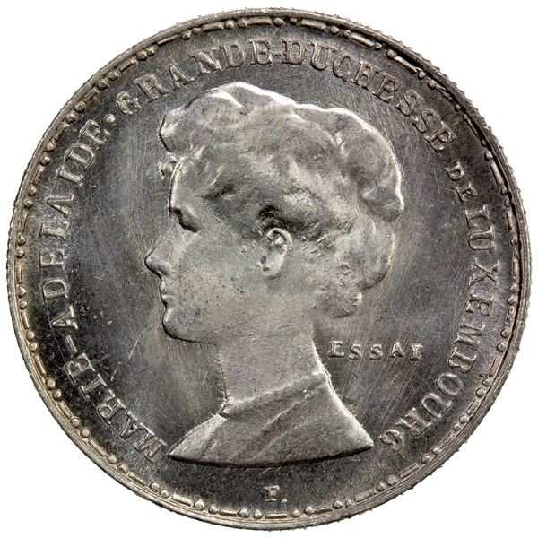LUXEMBOURG: Marie Adelaide, 1912-1919, AR 50 centimes, 1914, prooflike BU