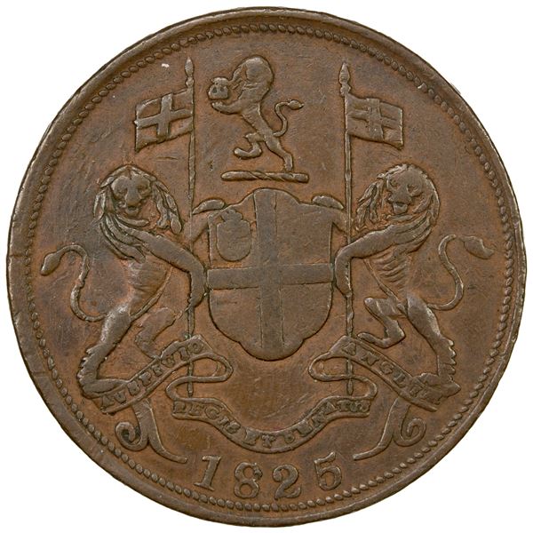 MALAY STATES: PENANG: George IV, 1820-1830, AE 2 cent, 1825, F-VF