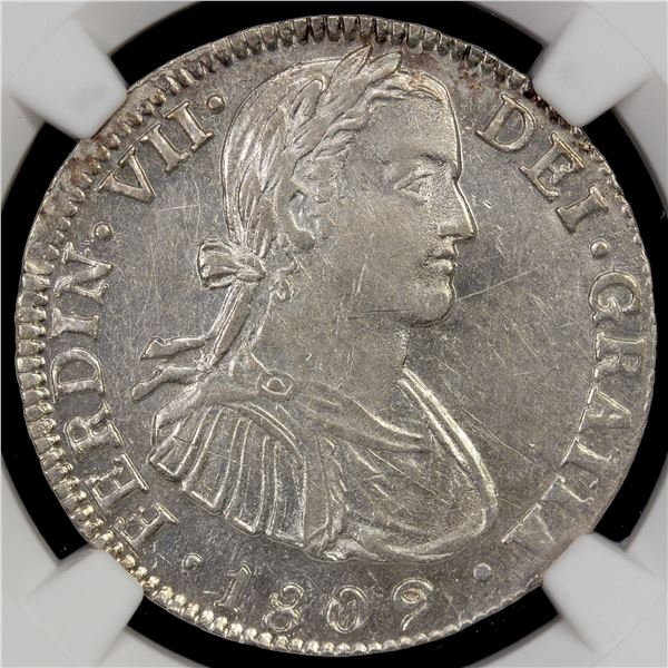 MEXICO: Fernando VII, 1808-1821, AR 2 reales, 1809-Mo, NGC AU55