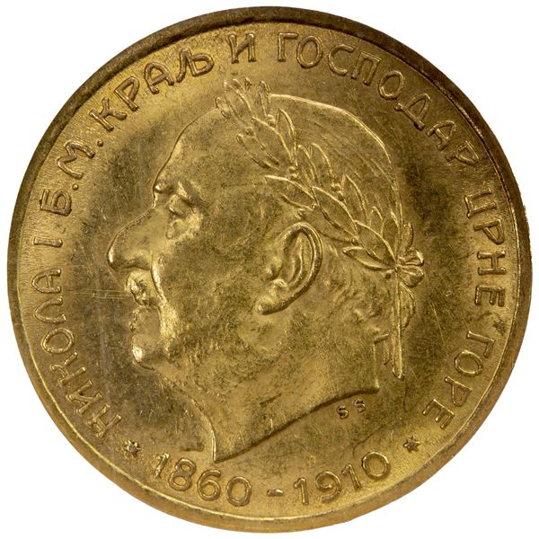 MONTENEGRO: AV 10 perpera, 1910, NGC MS62