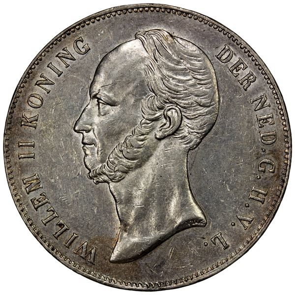 NETHERLANDS: Willem II, 1840-1849, AR 2½ gulden, 1848, Choice EF