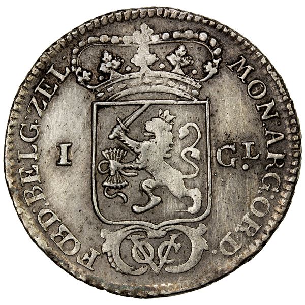 NETHERLANDS EAST INDIES: AR gulden, 1791, EF