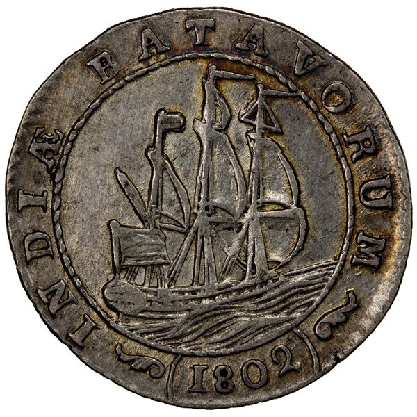 NETHERLANDS EAST INDIES: Java, AR ½ gulden, 1802, EF
