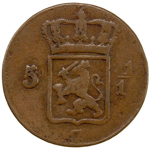 NETHERLANDS EAST INDIES: Java, AE duit, 1816, F-VF