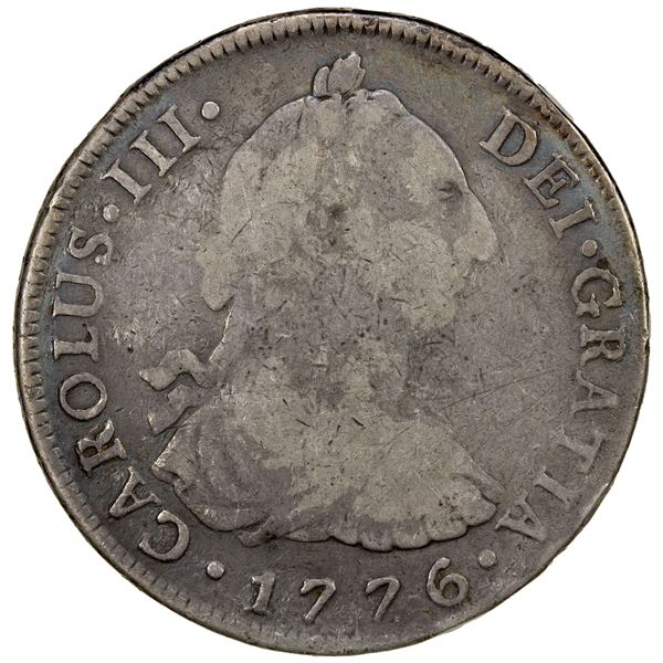 PERU: Carlos III, 1759-1788, AR 8 reales, 1776, VG