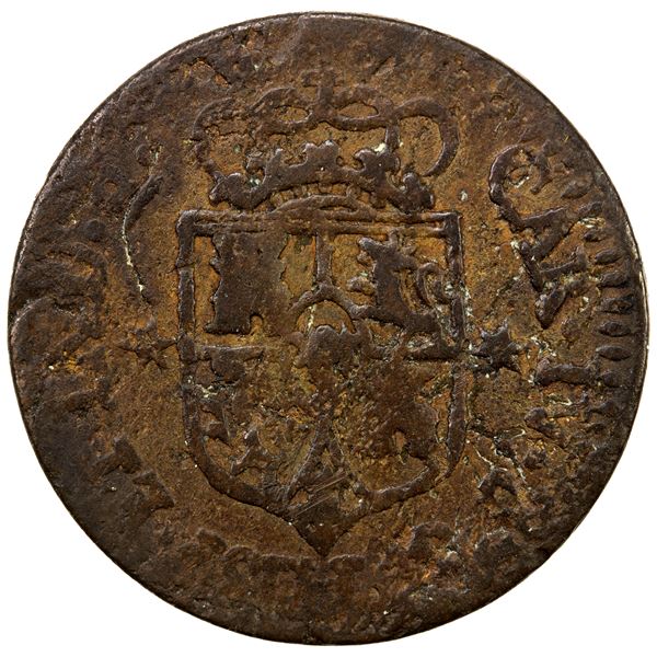 PHILIPPINES: Carlos IV, 1788-1808, AE quarto, 1805-M, Fine