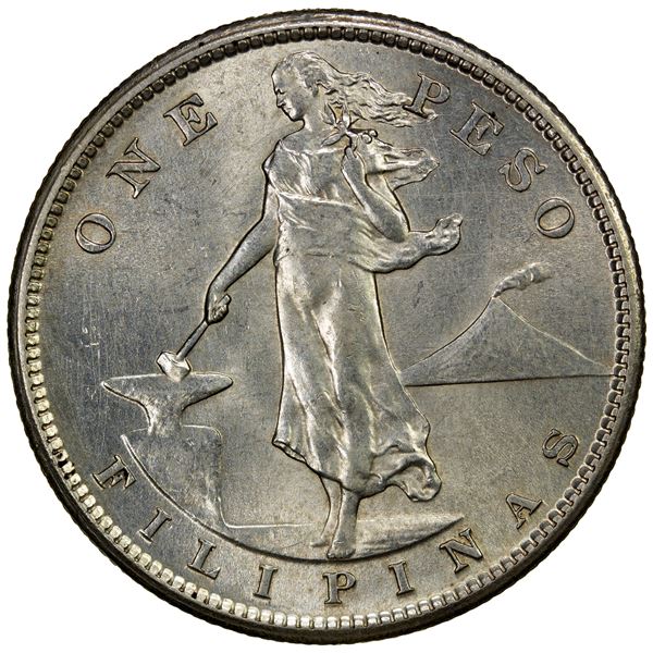 PHILIPPINES: U.S. Territory, AR peso, 1907-S, Unc