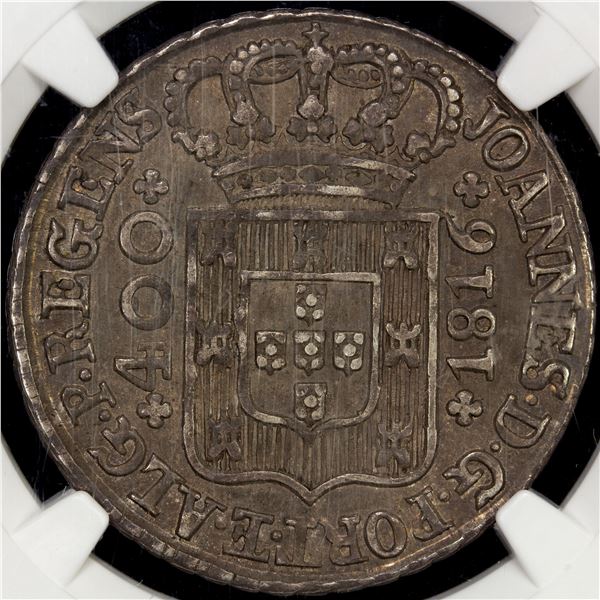 PORTUGAL: João, Prince Regent, 1799-1816, AR cruzado novo (480 réis), 1816, NGC AU58