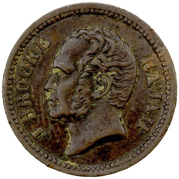 SARAWAK: James Brooke, 1841-1868, AE ¼ cent, 1863, VF