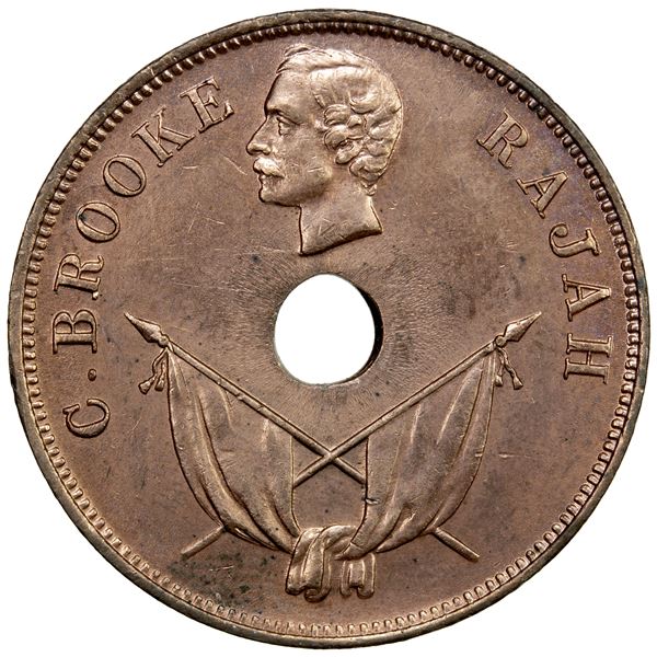 SARAWAK: Charles J. Brooke, 1868-1917, AE cent, 1892-H, Unc