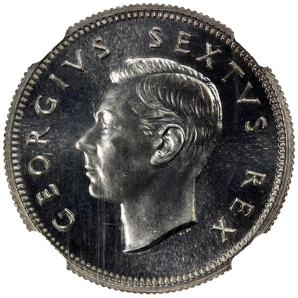 SOUTH AFRICA: George VI, 1936-1952, AR shilling, 1948, NGC Proof 66