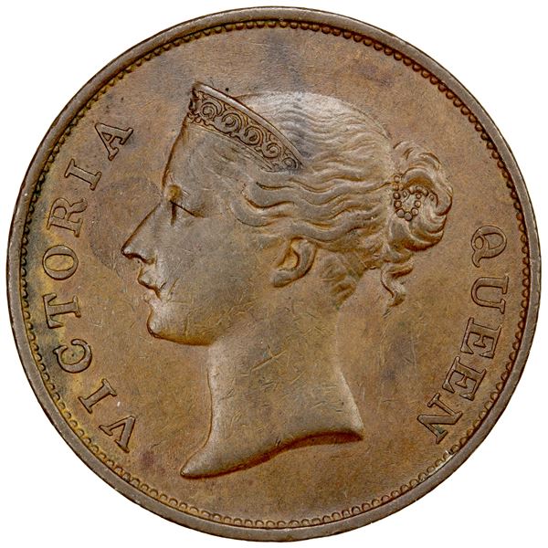 STRAITS SETTLEMENTS: Victoria, 1837-1867, AE cent, 1845, EF