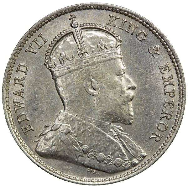 STRAITS SETTLEMENTS: Edward VII, 1901-1910, AR 20 cents, 1902, AU