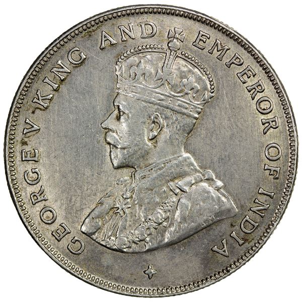 STRAITS SETTLEMENTS: George V, 1911-1936, AR dollar, 1920, Choice EF
