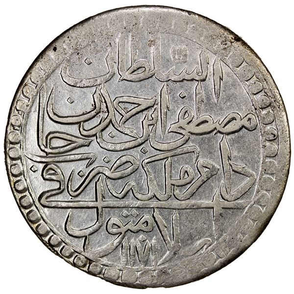 TURKEY: Mustafa III, 1757-1774, AR 2 zolota, AH1171/AH(11)81, EF