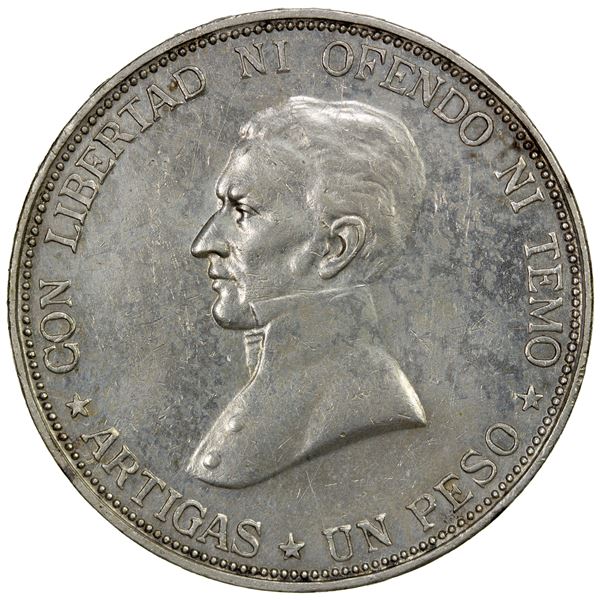 URUGUAY: Republic, AR peso, 1917, EF
