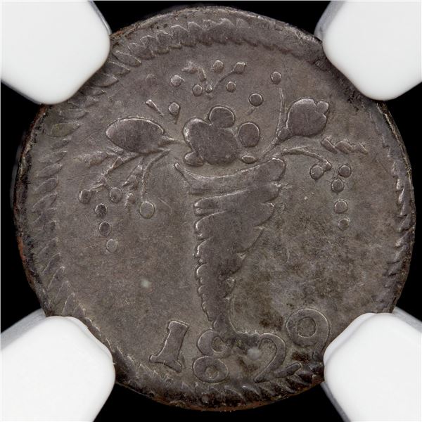 VENEZUELA: AR ¼ real, 1829, NGC VF30