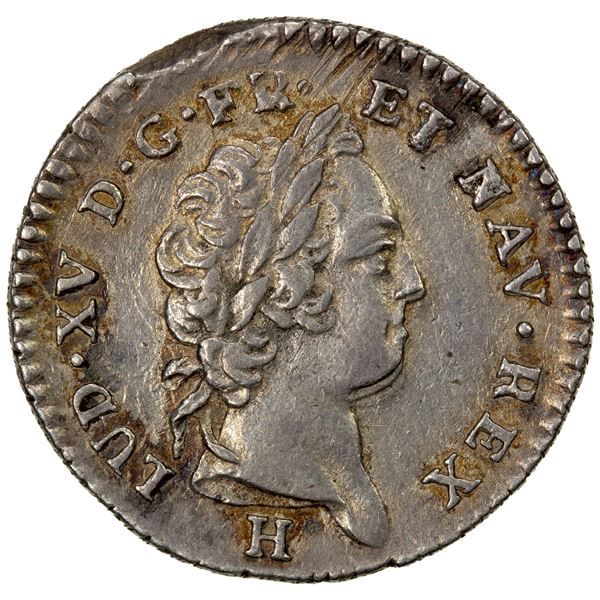 WINDWARD ISLANDS: Louis XV, 1715-1774, AR 12 sols, 1731-H, VF-EF