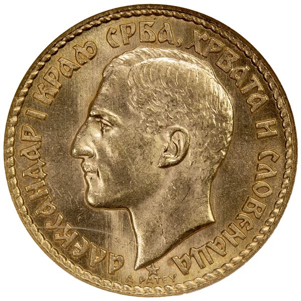 YUGOSLAVIA: AV 20 dinara, 1925, NGC MS64