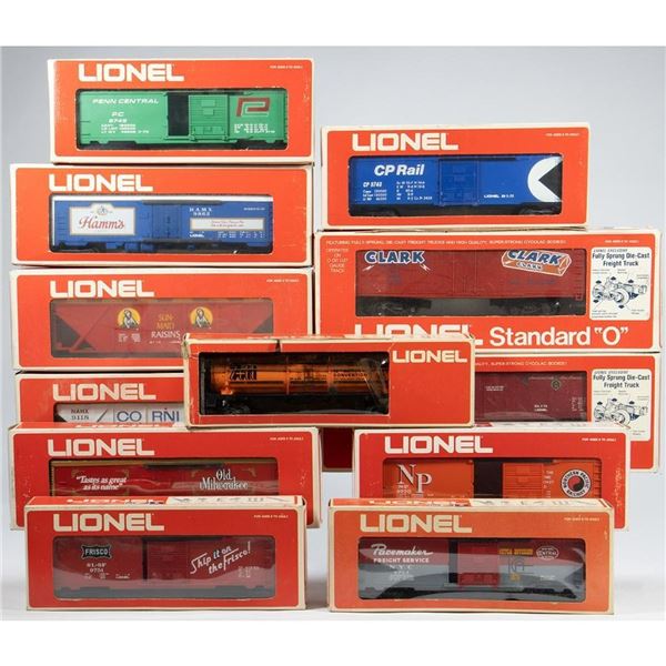 Lionel 12 Freight Cars including some club cars