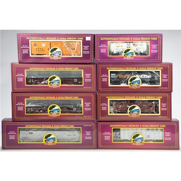 MTH 8 Freight Cars: 20-97401, 20-96004, 20-97002, 20-91008, 20-98003, 20-92008, 20-98003, 20-94007 a