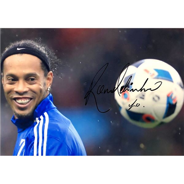 Ronaldinho Autograph  Autograph Signed Photo