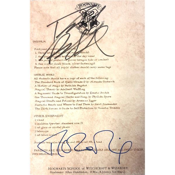 Autograph  Autograph Signed Harry Potter Prints