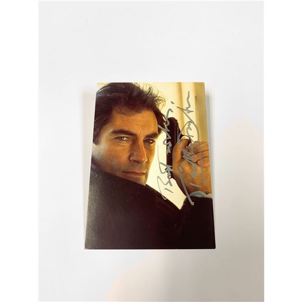 Autograph Signed James Bond 007 Living Daylights Offical Postcard