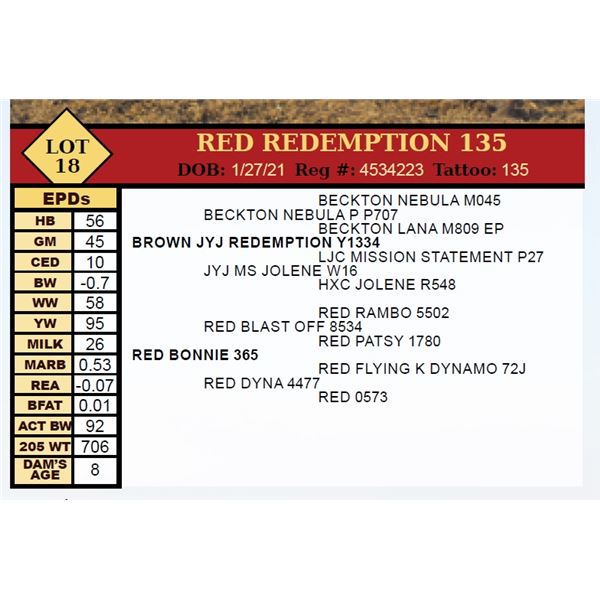 RED REDEMPTION 135