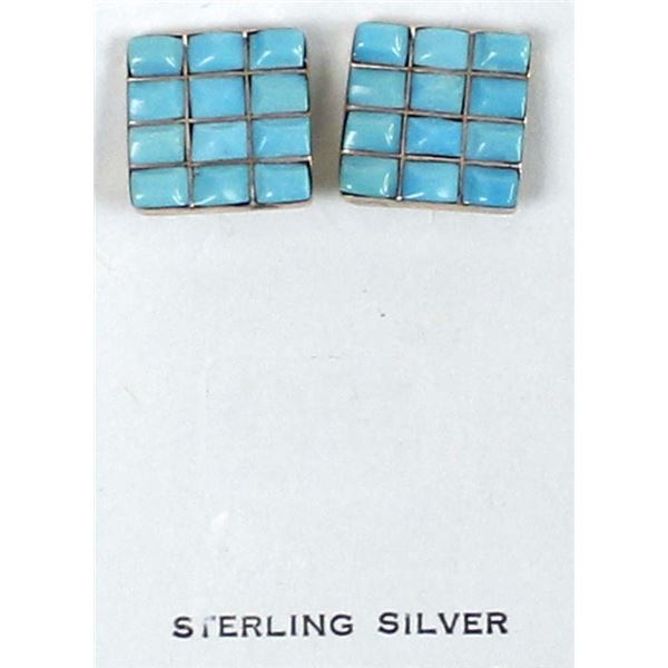Native American Zuni Sterling Turquoise Cufflinks