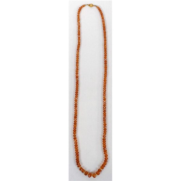 Mexican Fire Opal Faceted Bead Necklace