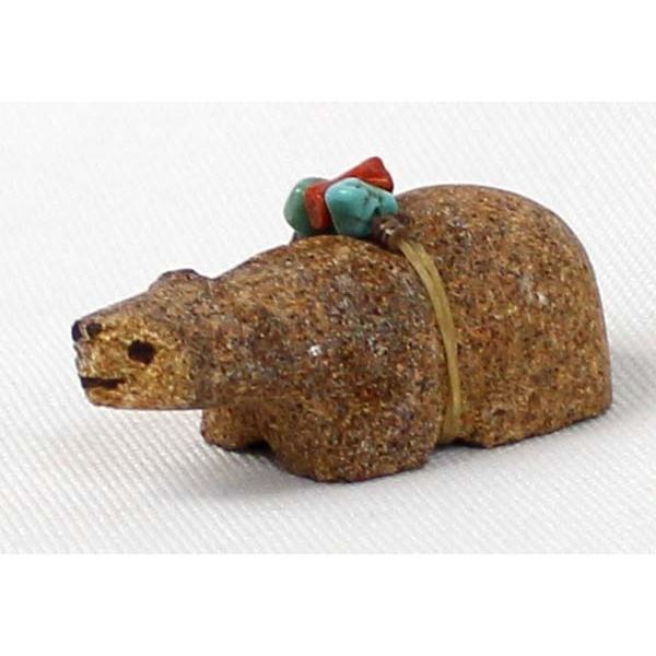 Zuni Sandstone Bear Fetish by Felino Eriacho