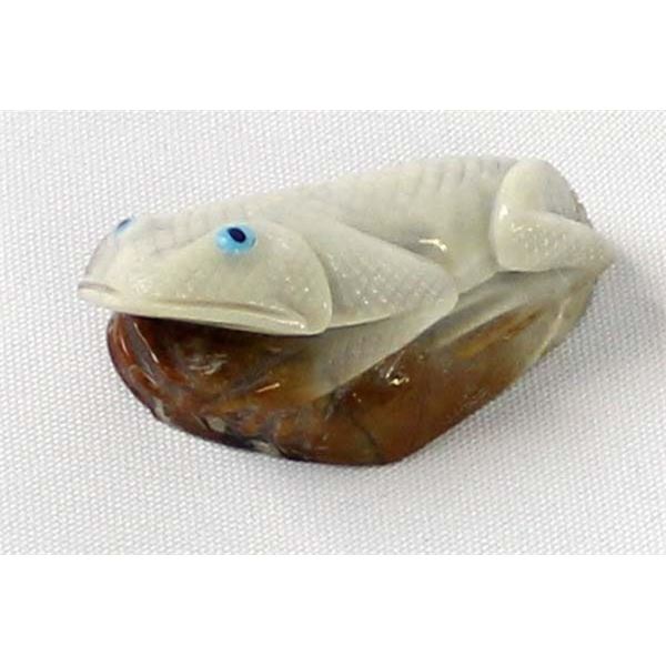 Zuni Picasso Marble Horned Toad Fetish