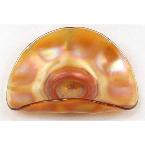 Vintage Iridescent Carnival Glass Folded Bowl