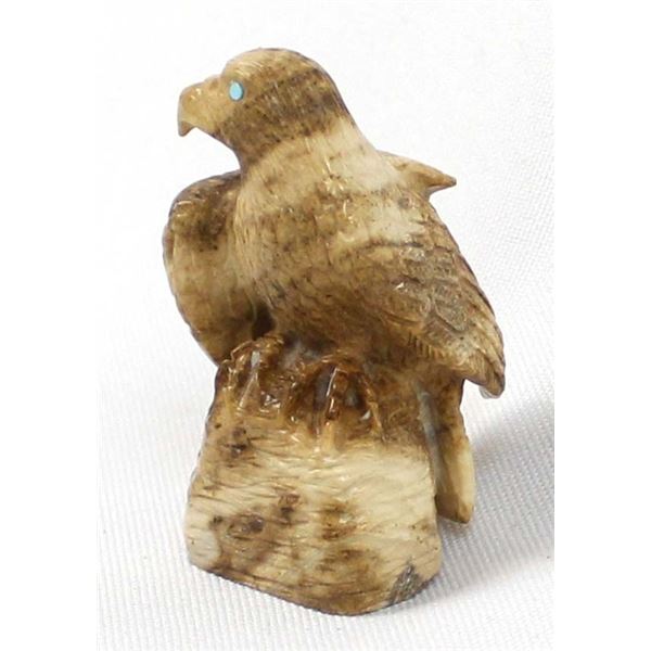 Zuni Picasso Marble Eagle Fetish by D. Kaamasee