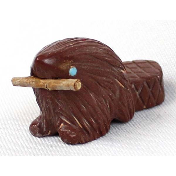Zuni Pipestone Beaver Fetish by Mike Yatsayte