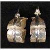 Image 4 : Navajo Sterling Feather Hoop Earrings