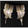 Image 5 : Navajo Sterling Feather Hoop Earrings