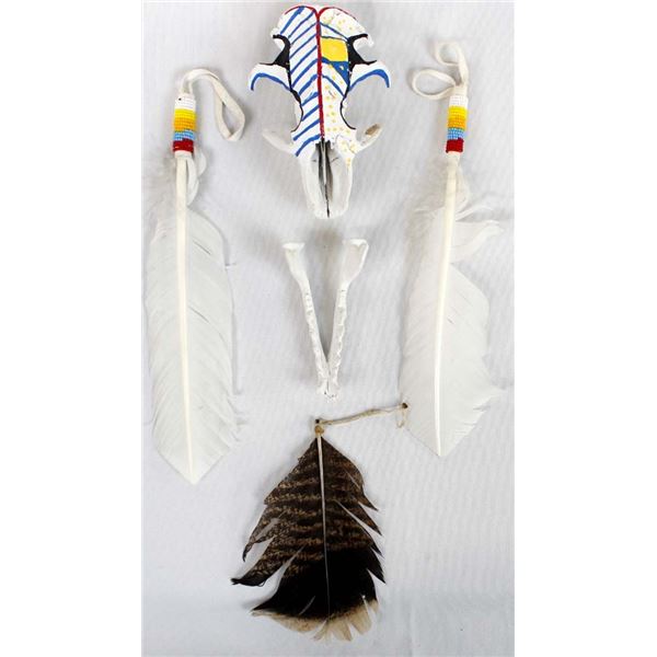 Native American Hand Painted Coyote Skull