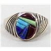 Image 2 : Native American Navajo Sterling Inlay Mosaic Ring