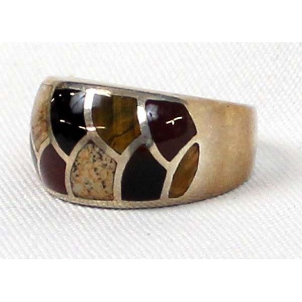 Sterling Inlay Ring, Size 11