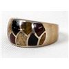 Image 1 : Sterling Inlay Ring, Size 11