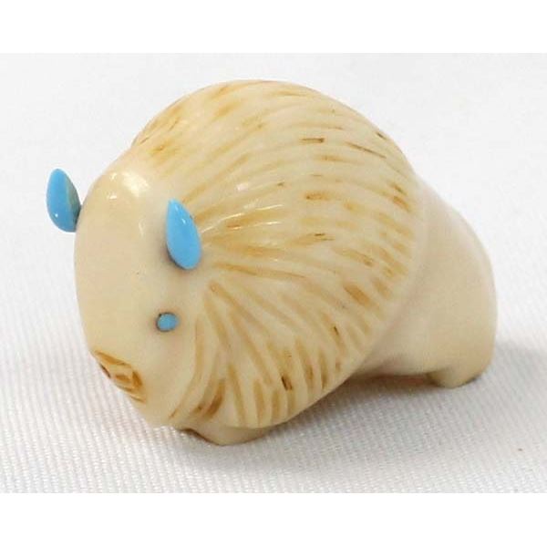 Zuni Carved Tagua Nut Buffalo Fetish, Gale Lucio